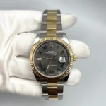 Rolex Datejust Replica 126333 Yellow Gold Stainless Steel Slate/Green Roman Di - Image 2