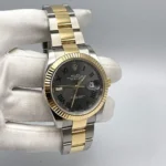 Rolex Datejust Replica 126333 Yellow Gold Stainless Steel Slate/Green Roman Di - Image 3