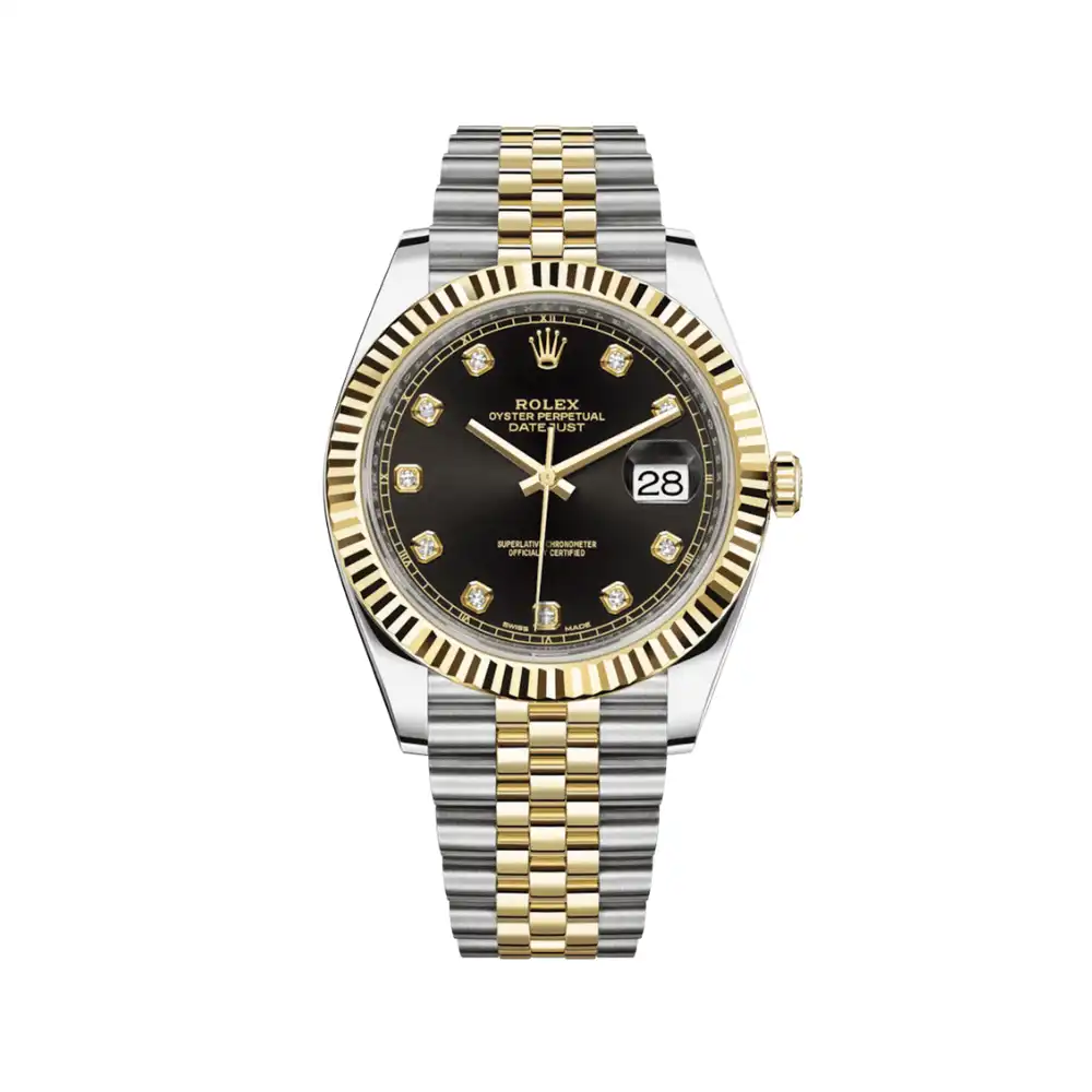 ullsaankem0.webp Rolex Datejust Replica 126333 Yellow Gold & Stainless Steel Black Diamond Dial - Image 1