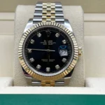 Rolex Datejust Replica 126333 Yellow Gold & Stainless Steel Black Diamond Dial - Image 2