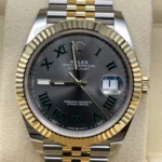 Rolex Datejust Replica 126333 Wimbledon Yellow Gold Stainless Steel Slate Ju - Image 2