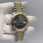 Rolex Datejust Replica 126333 Wimbledon Yellow Gold Stainless Steel Slate Ju - Image 3