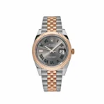 Rolex Datejust Replica 126331 Rose Gold Stainless Steel Wimbledon Dial Jubilee