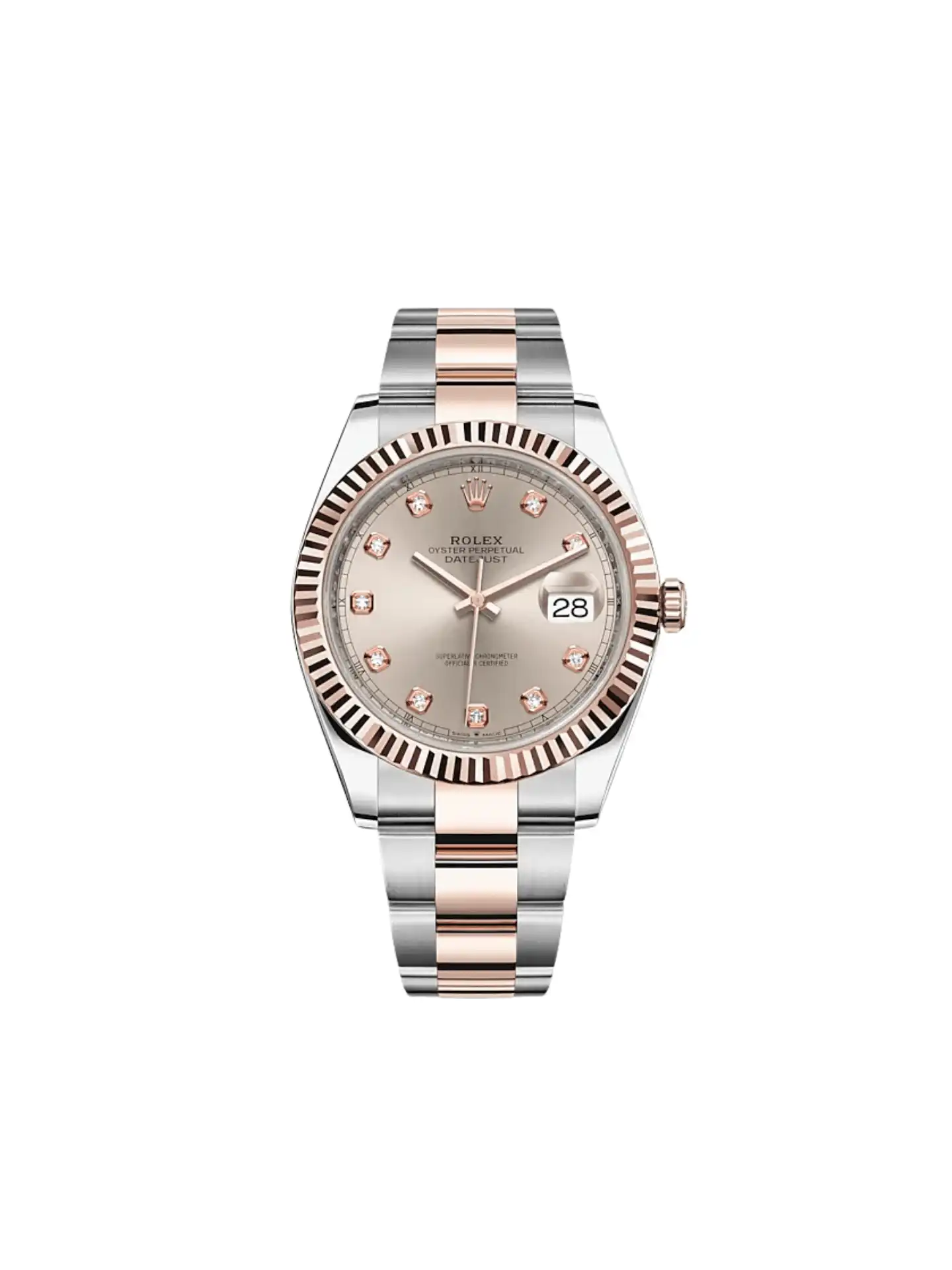 xwxissewprb.webp Rolex Datejust Replica 126331 Rose Gold Stainless Steel Sundust Diamond Dial - Image 1