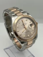 Rolex Datejust Replica 126331 Rose Gold Stainless Steel Sundust Diamond Dial - Image 4