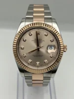 Rolex Datejust Replica 126331 Rose Gold Stainless Steel Sundust Diamond Dial - Image 5