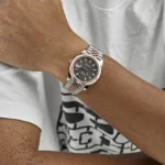 Rolex Datejust Replica 126331 Rose Gold Stainless Steel Rhodium Slate Fluted Motif Dial Jubilee - Image 2