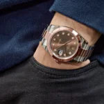 Rolex Datejust Replica 126301 Rose Gold Stainless Steel Chocolate Diamond Dial - Image 2