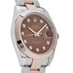 Rolex Datejust Replica 126301 Rose Gold Stainless Steel Chocolate Diamond Dial - Image 3
