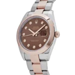 Rolex Datejust Replica 126301 Rose Gold Stainless Steel Chocolate Diamond Dial - Image 4