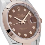 Rolex Datejust Replica 126301 Rose Gold Stainless Steel Chocolate Diamond Dial - Image 5