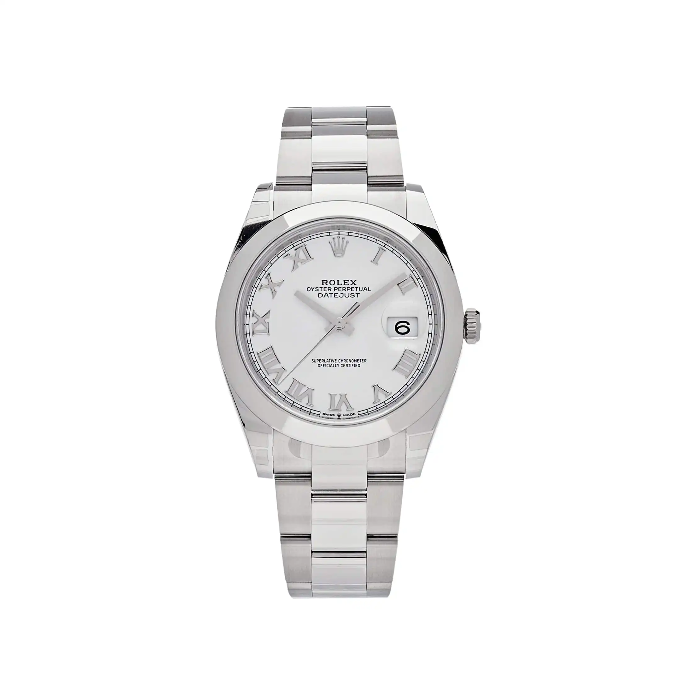4ps2rdxyvdt.webp Rolex Datejust Replica 126300 Stainless Steel White Roman Dial Oyster - Image 1