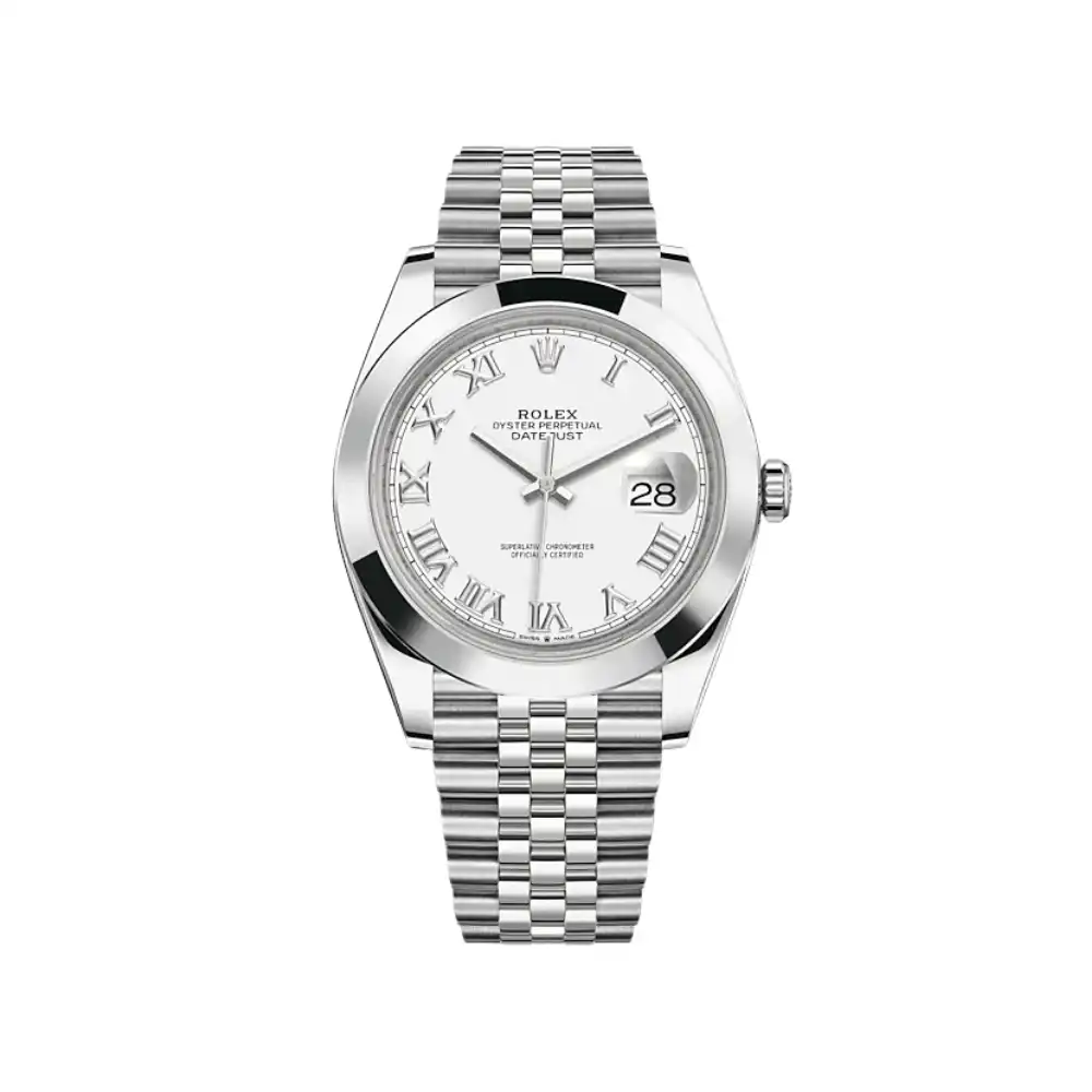 zux1o211hid.webp Rolex Datejust Replica 126300 Stainless Steel White Roman Dial Jubilee - Image 1