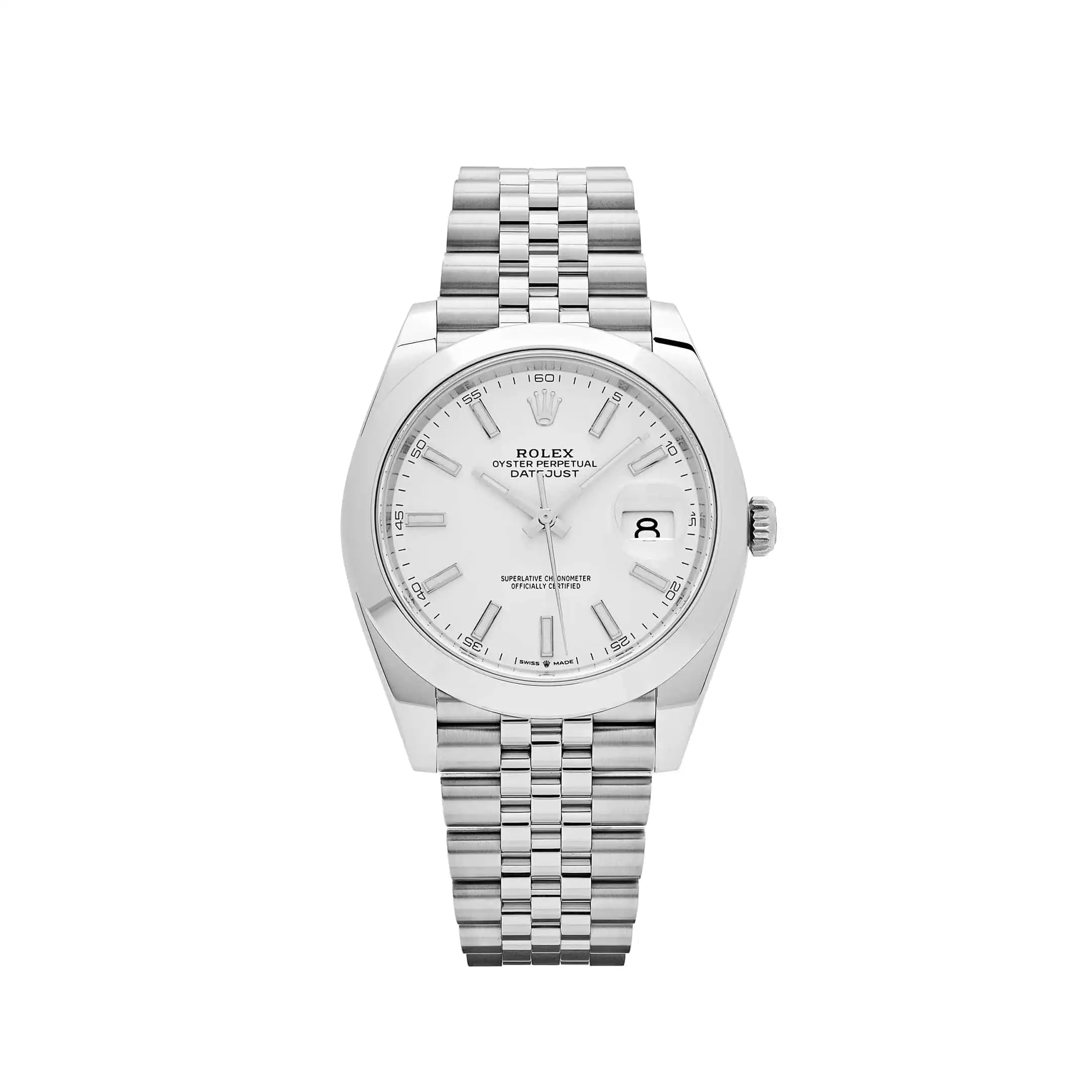 fv53l13jdvj.webp Rolex Datejust Replica 126300 Stainless Steel Stick White Dial Jubilee - Image 1