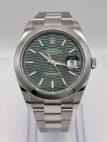 Rolex Datejust Replica 126300 Stainless Steel Green Fluted-Motif Dial Oyster - Image 3