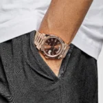 Replica Rolex Day-Date 228235 Rose Gold Chocolate Baguette Diamond Dial - Image 2