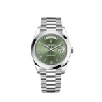 Replica Rolex Day-Date 228206 Platinum President Olive Green Dial