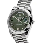 Replica Rolex Day-Date 228206 Platinum President Olive Green Dial - Image 2