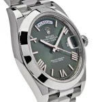 Replica Rolex Day-Date 228206 Platinum President Olive Green Dial - Image 3