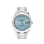 Replica Rolex Day-Date 228206 Platinum Ice Blue Diamond Dial
