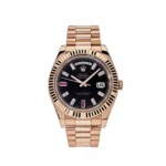 Replica Rolex Day-Date 218235 Rose Gold Black Ruby Dial