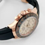 Rolex Daytona Replica 116515LN Rose Gold Baguette Diamond Sundust Dial - Image 4