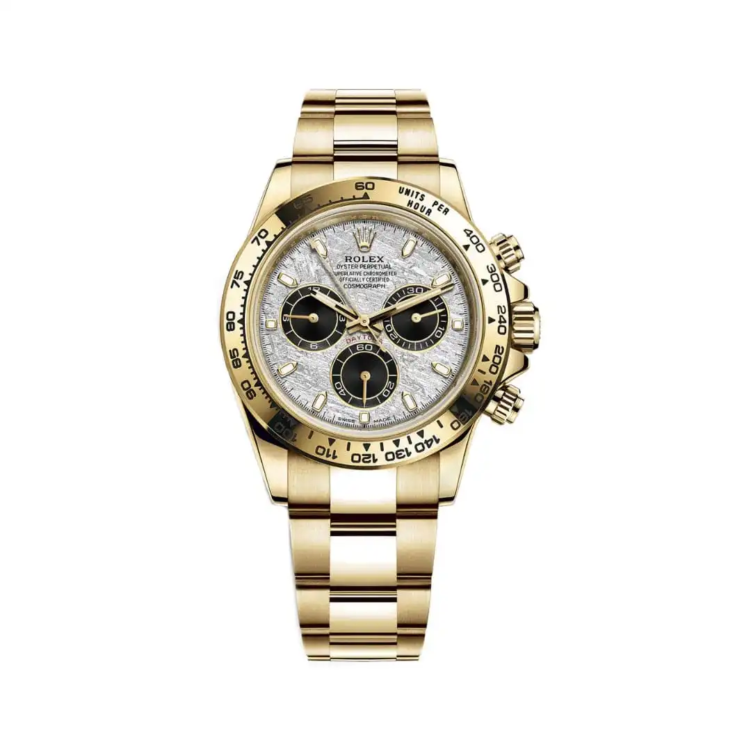 0cgytvfkmtr.webp Rolex Daytona Replica 116508 Yellow Gold Meteorite Dial - Image 1