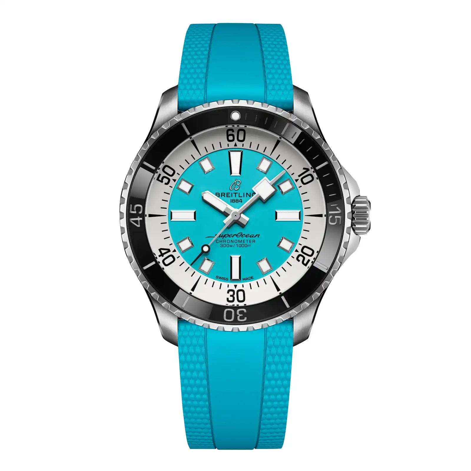 opnm440dnxf.webp Replica Breitling Superocean Automatic 44mm Mens Turquoise Rubber A17376211L2S2 - Image 1