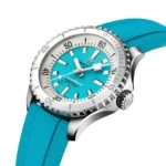 Replica Breitling Superocean Automatic 36 Stainless Steel Turquoise Rubber A17377211C1S1 - Image 3