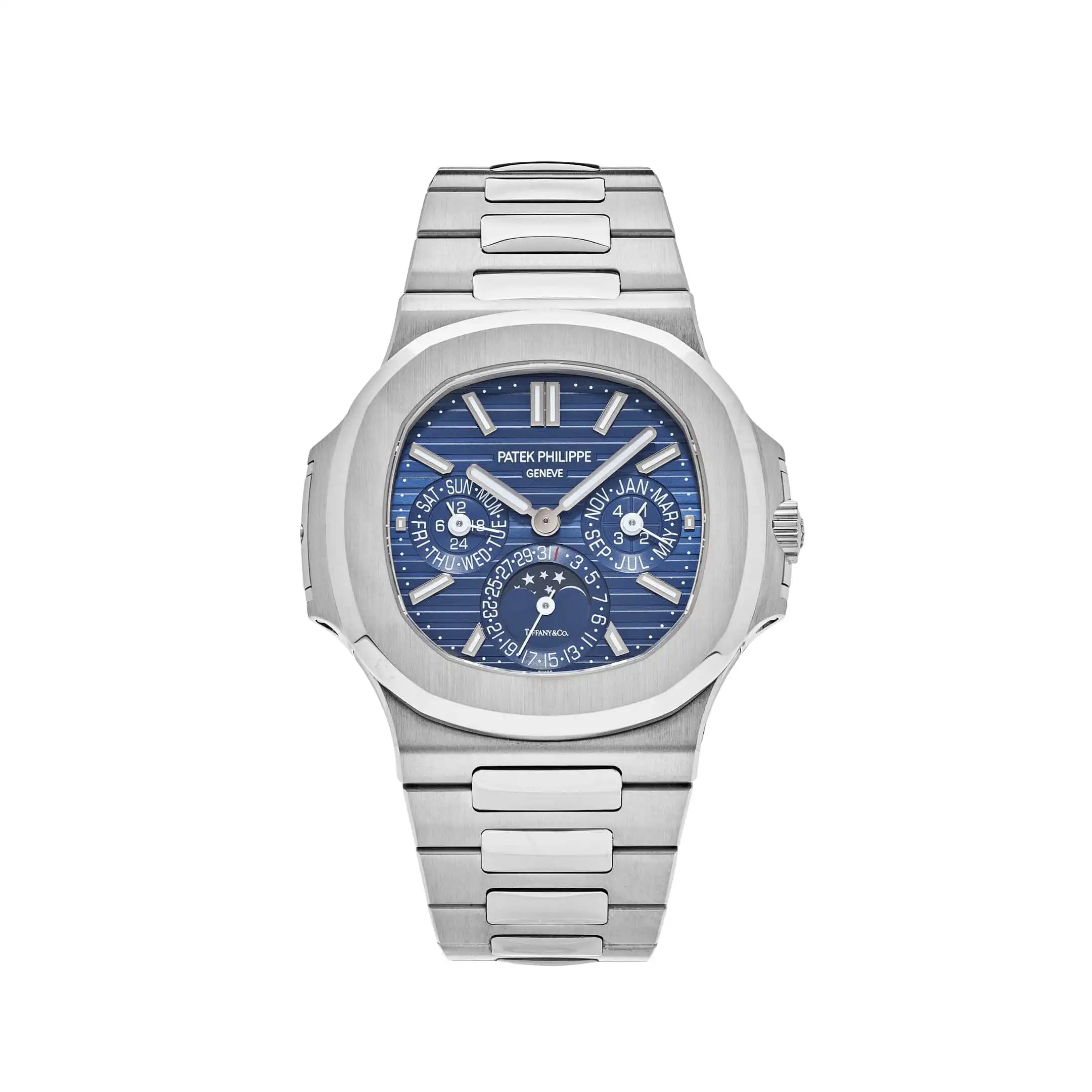 et3gz4nddec.webp Replica Patek Philippe Nautilus 5740/1G-001 'Tiffany u0026 Co.' Perpetual Calendar Moon Phases White Gold Blue Dial - Image 1