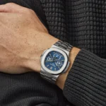 Replica Patek Philippe Nautilus 5740/1G-001 'Tiffany u0026 Co.' Perpetual Calendar Moon Phases White Gold Blue Dial - Image 2