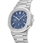 Replica Patek Philippe Nautilus 5740/1G-001 'Tiffany u0026 Co.' Perpetual Calendar Moon Phases White Gold Blue Dial - Image 3