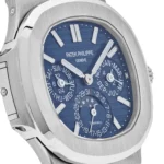Replica Patek Philippe Nautilus 5740/1G-001 'Tiffany u0026 Co.' Perpetual Calendar Moon Phases White Gold Blue Dial - Image 4