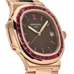 Replica Patek Philippe Nautilus 5723/112R-001 Rose Gold Ruby Bezel - Image 3