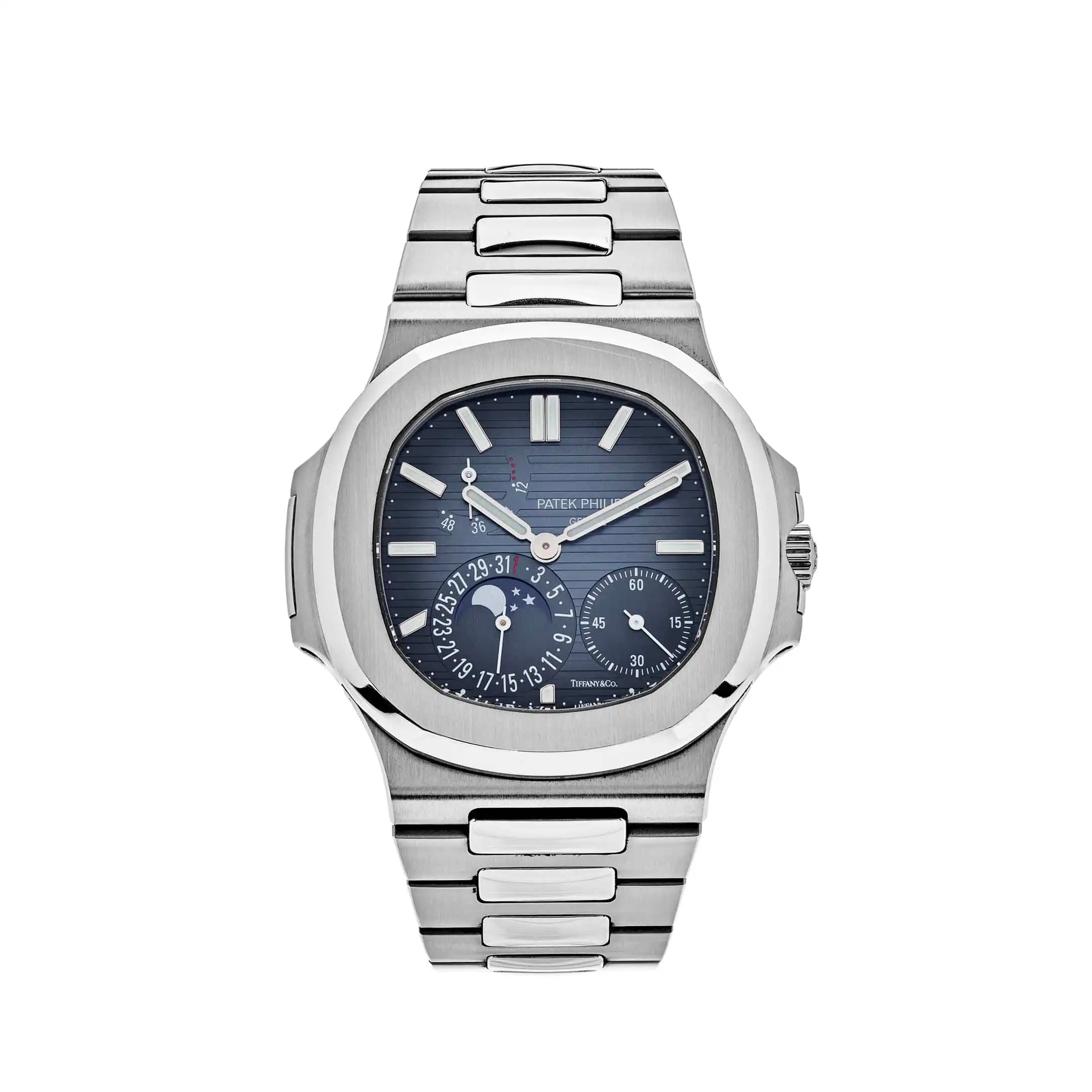 33ufy2533d3.webp Replica Patek Philippe Nautilus 5712/1A-001 'Tiffany u0026 Co' Moon Phases Stainless Steel - Image 1