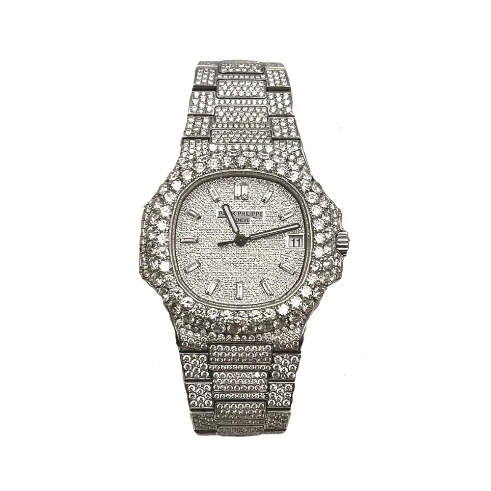 5ohehgqokdh.webp Replica Patek Philippe Nautilus 5711/1A-011 Stainless Steel with Aftermarket Diamond Pave Bezel and Case (2012) - Image 1