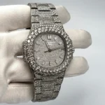 Replica Patek Philippe Nautilus 5711/1A-011 Stainless Steel with Aftermarket Diamond Pave Bezel and Case (2012) - Image 2