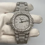 Replica Patek Philippe Nautilus 5711/1A-011 Stainless Steel with Aftermarket Diamond Pave Bezel and Case (2012) - Image 3