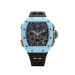 Richard Mille Replica RM 65-01 Automatic Winding Split-Seconds Chronograph Pastel Blue Quartz TPT