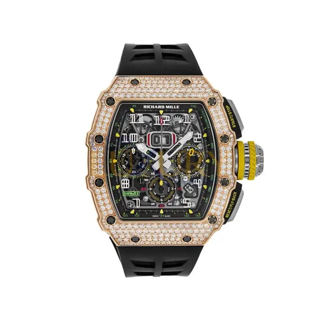 uypdda1o15q.webp Richard Mille Replica RM 11-03 Flyback Chronograph Diamond Set Rose Gold - Image 1