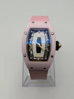 Richard Mille Replica RM 07-01 'Ladies' Pink Ceramic u0026 White Gold - Image 4