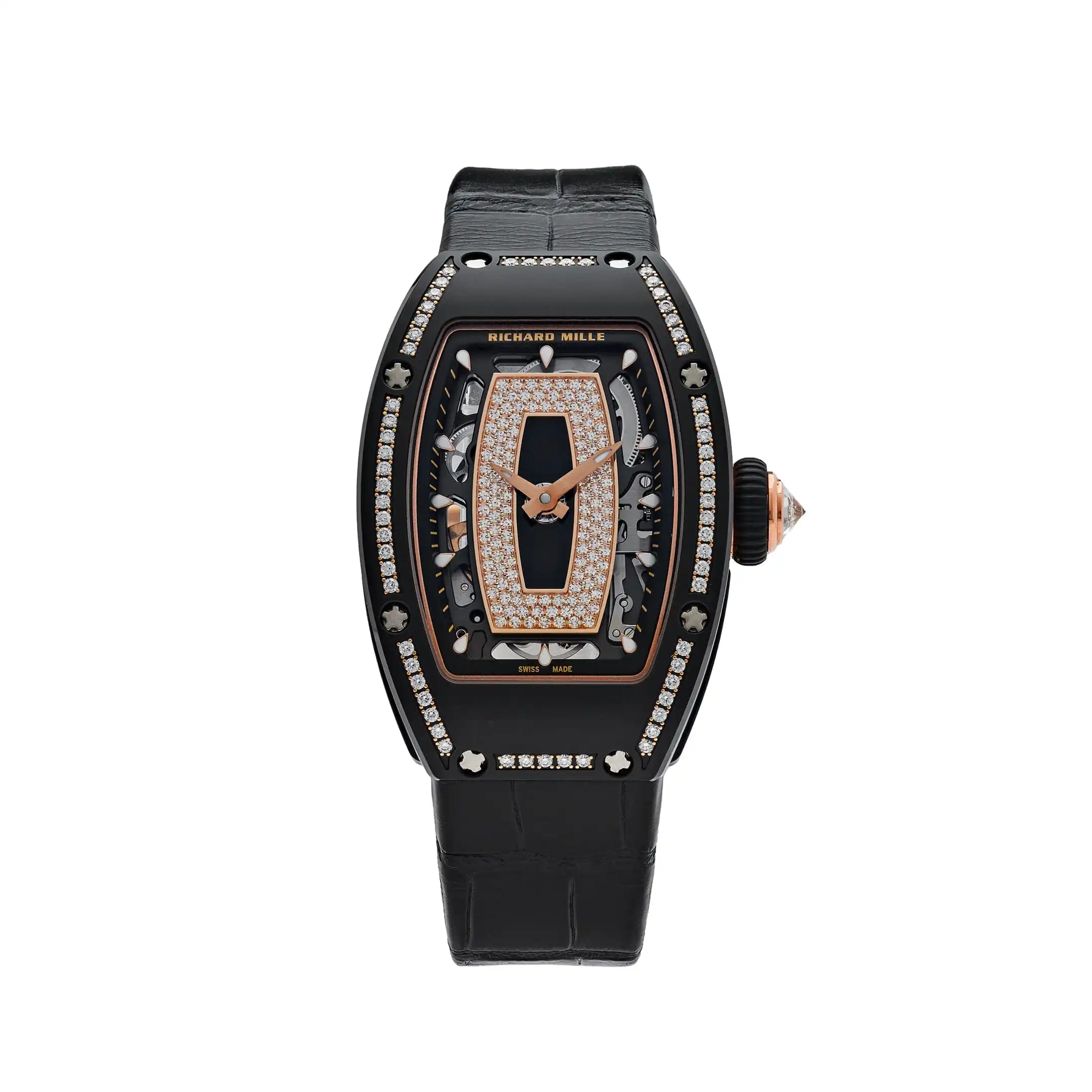 qi22kdy3oam.webp Richard Mille Replica RM 07-01 'Ladies' Black Ceramic Black Lips Diamond Bezel - Image 1
