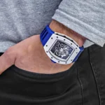 Richard Mille Replica RM 055 Bubba Watson Japan Edition White Ceramic Titanium Blue Rubber - Image 2