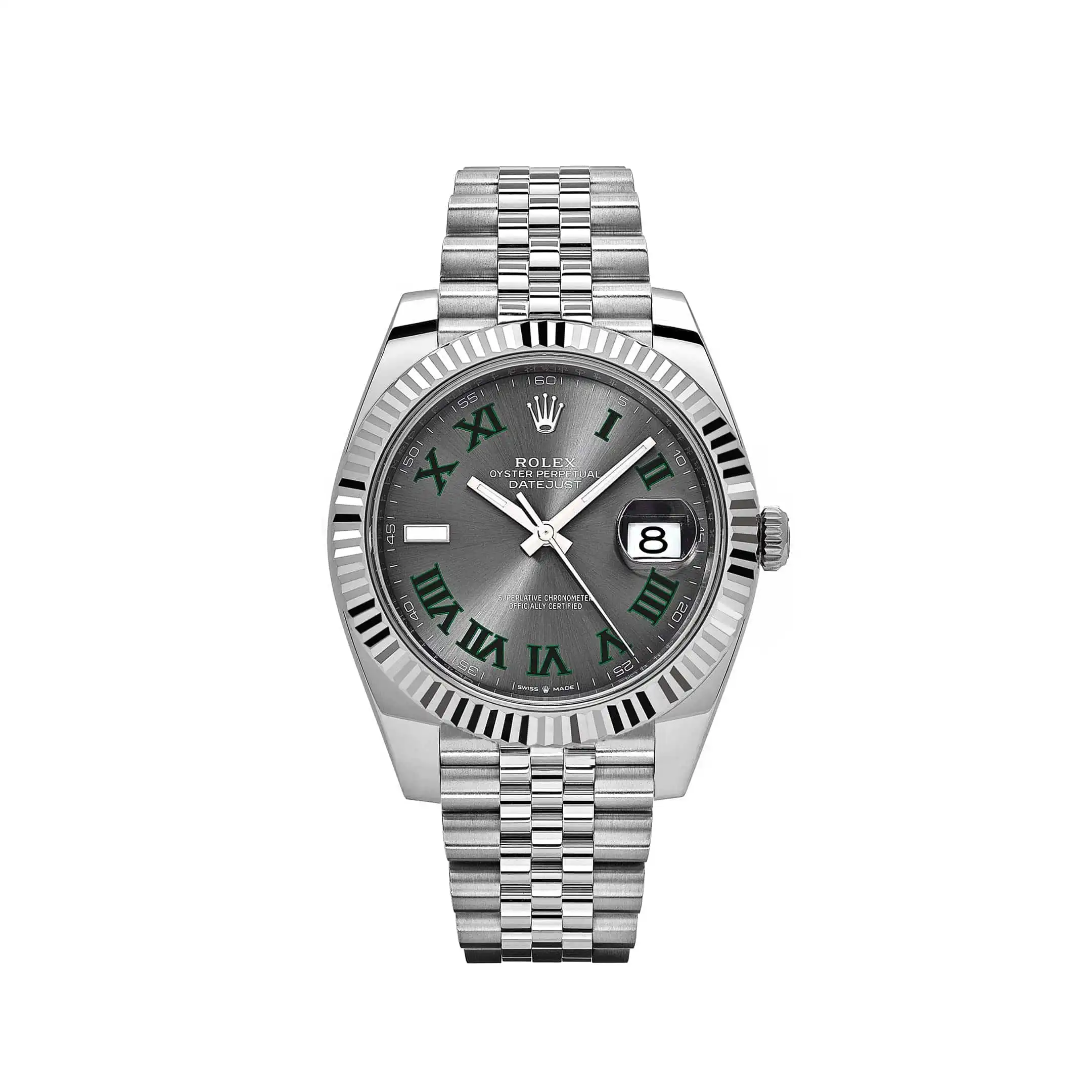 glgqsdcyvah.webp Rolex Datejust Replica 126334 'Wimbledon' Stainless Steel Slate Dial Jubilee - Image 1