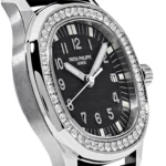 Replica Patek Philippe Aquanaut 5067A-001 'Ladies' Stainless Steel Black Dial Diamond Bezel - Image 3