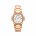 Replica Patek Philippe Nautilus 7011/1R-001 'Ladies' Rose Gold Silver Dial