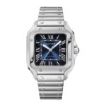 Cartier Santos de Cartier Watch, Medium Model, Steel, Automatic, Interchangeable Leather Strap  MPN: WSSA0063
