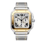 Cartier Santos watch, large model, Manufacture chronograph mechanical movement with automatic winding  MPN: W2SA0035