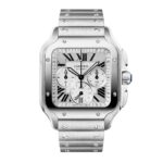 Cartier Santos watch, large model, Manufacture chronograph mechanical movement with automatic winding  MPN: WSSA0083