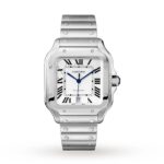 Cartier Santos De Cartier Watch Large Model, Automatic Movement, Steel, Interchangeable Metal And Leather Bracelets  MPN: WSSA0018